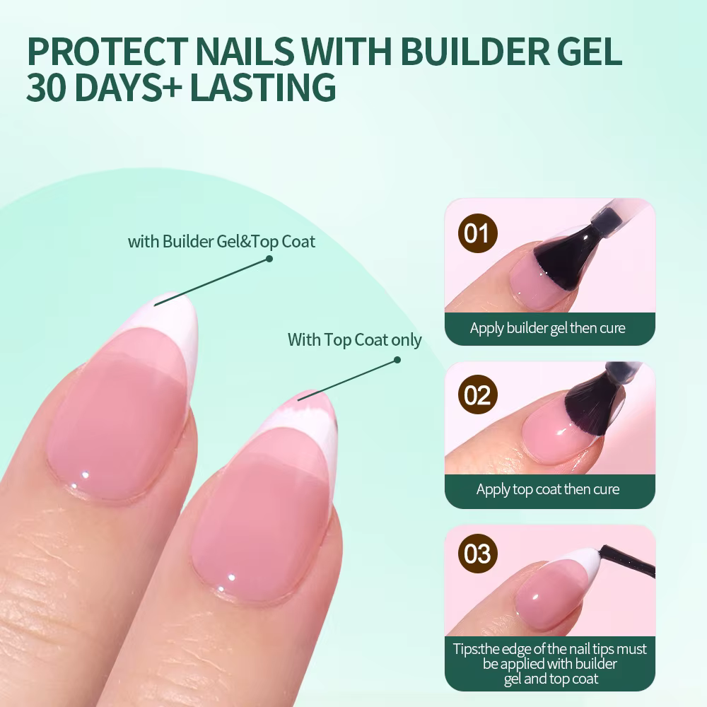 Nailpop 3 en 1 ongles à pointe française pré-colorés presse rapide et facile