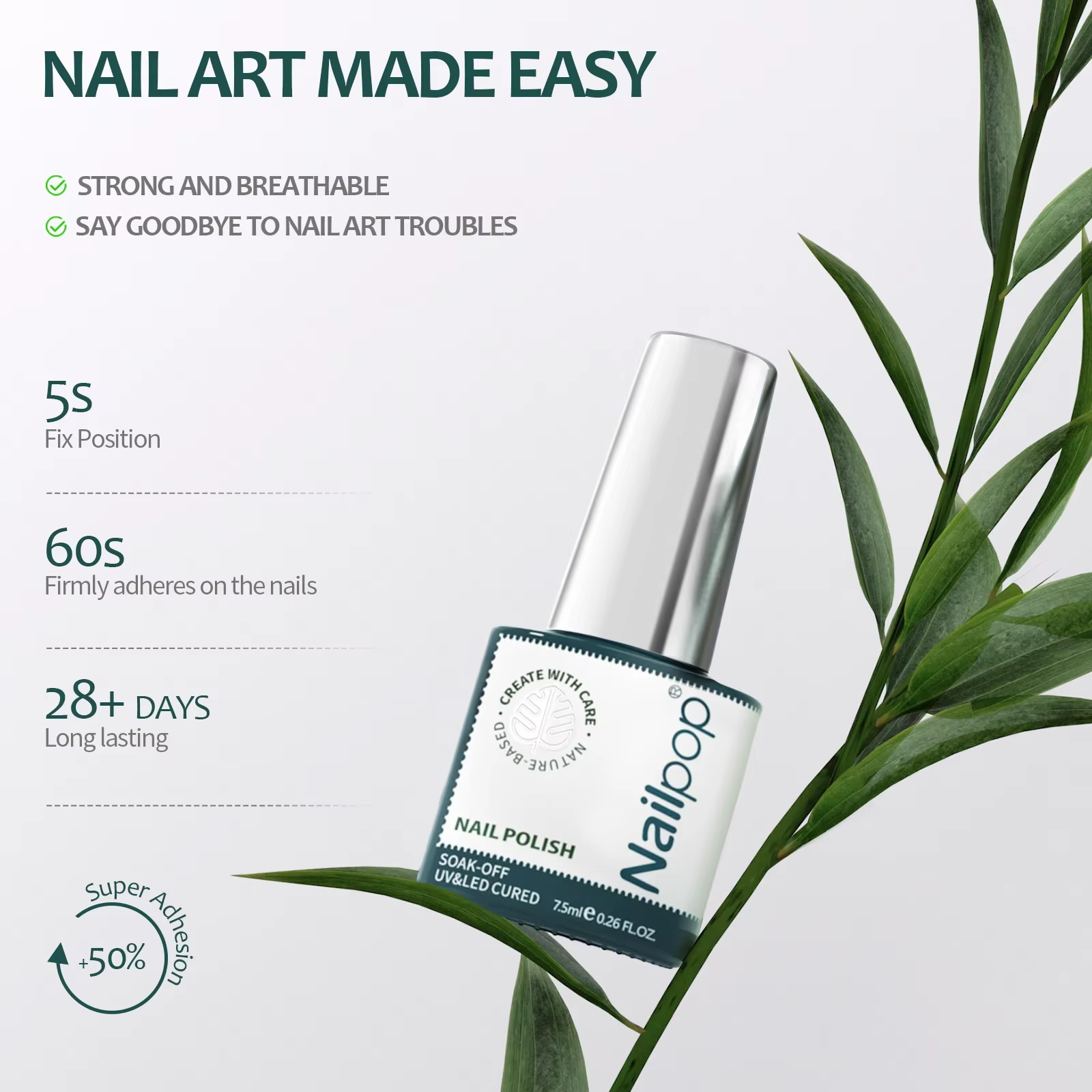 NAILPOP 3-en-1 couche de Base 7ml sans essuyage mat et brillant