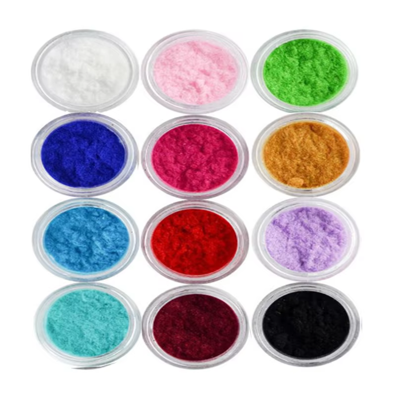 Poudre de velours pour ongles bleu