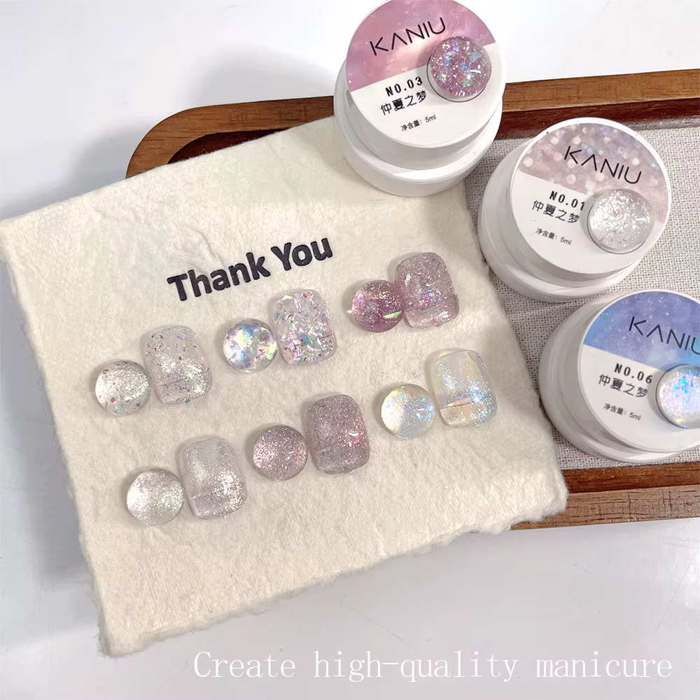 Kaniu paillettes vernis à ongles 5ml mousseux réfléchissant Gel