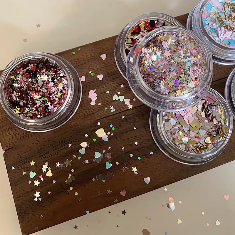 1 boîte de paillettes étoiles pour ongles