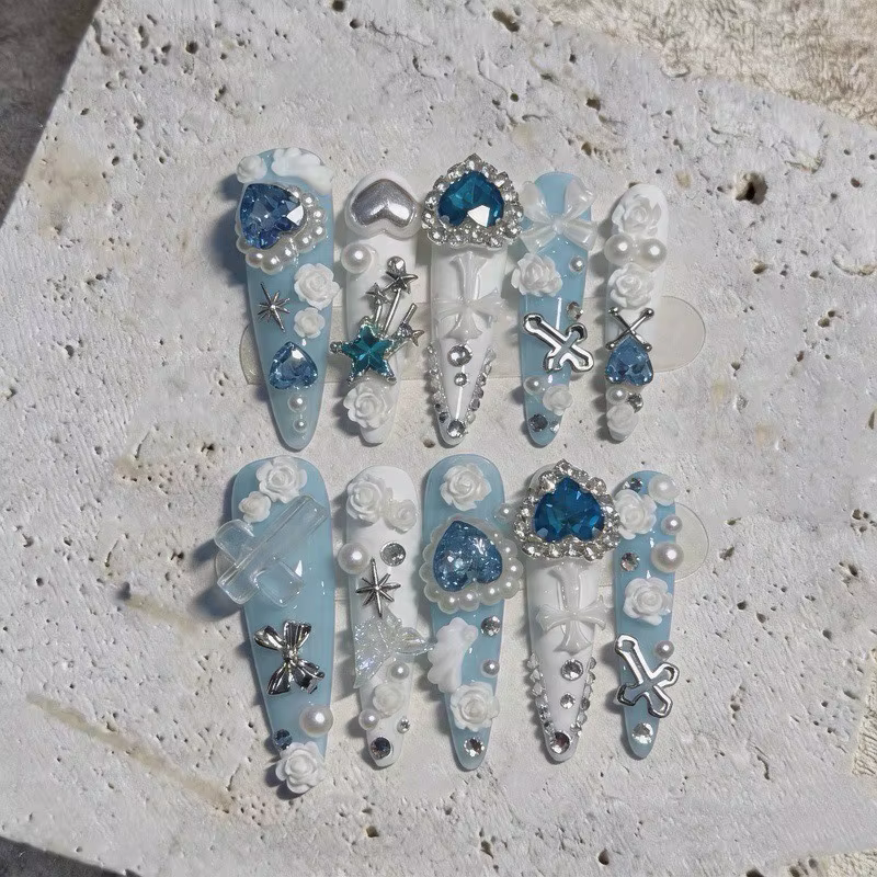 Faux ongles à presser faits main Jirai Kei