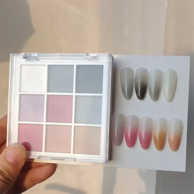Couleurs solides tapotements ongles poudres UV vernis décoration miroitant Fine paillettes dégradé mat Pat Pat manucure