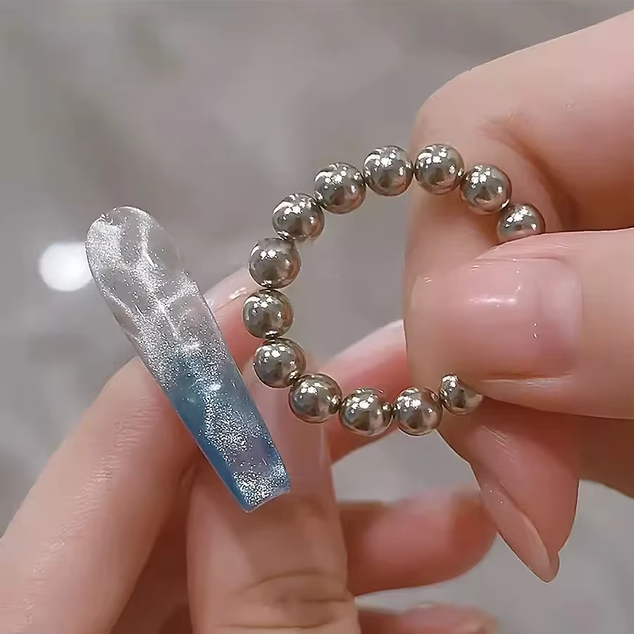 10/20 pièces perles magnétiques rondes pour Nail Art ondulation de l'eau oeil de chat Gel vernis fleur glacée sculpture
