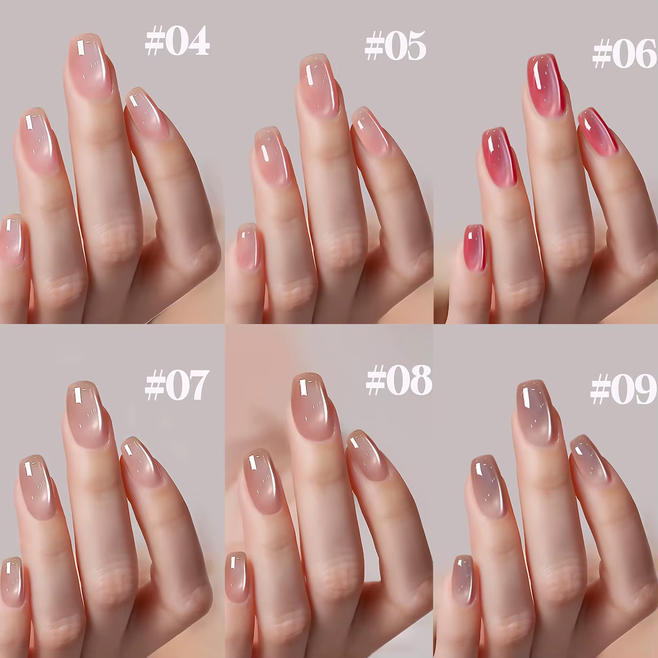 1-12pcs SHAKA Vernis à ongles en gel transparent couleur rose œil de chat Tanhua Automne 2026 Nouveau Simple et généreux