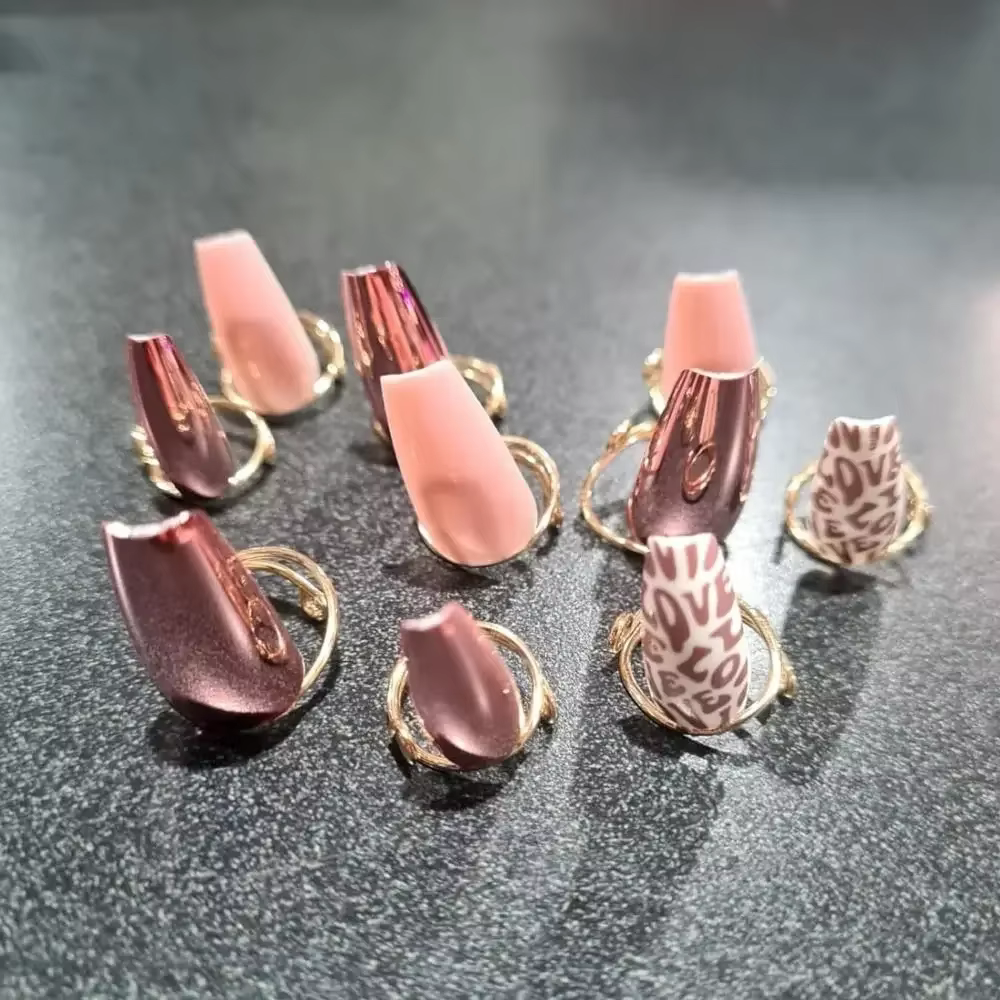 10 pièces anneaux pour ongles bout des doigts