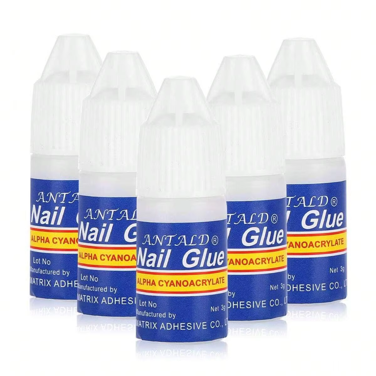 Colle à ongles transparente Ultra forte 5x3g-formule à séchage rapide et sans essuyage