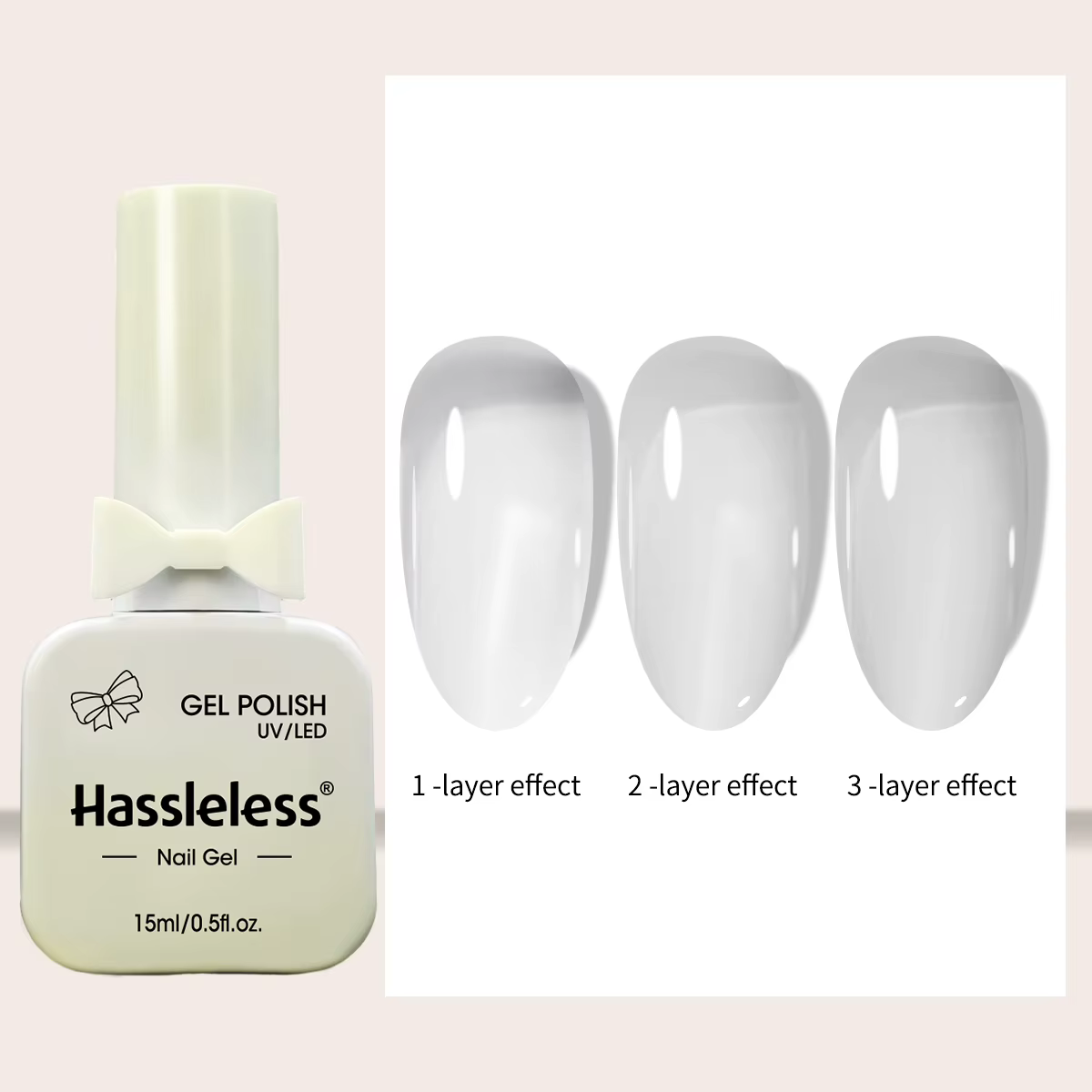 Un flacon de 15 ml de vernis à ongles gel transparent