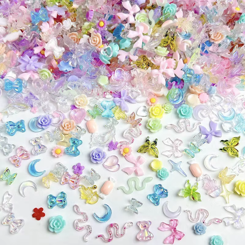 Breloques pour ongles, mélange aléatoire de fleurs de fraises