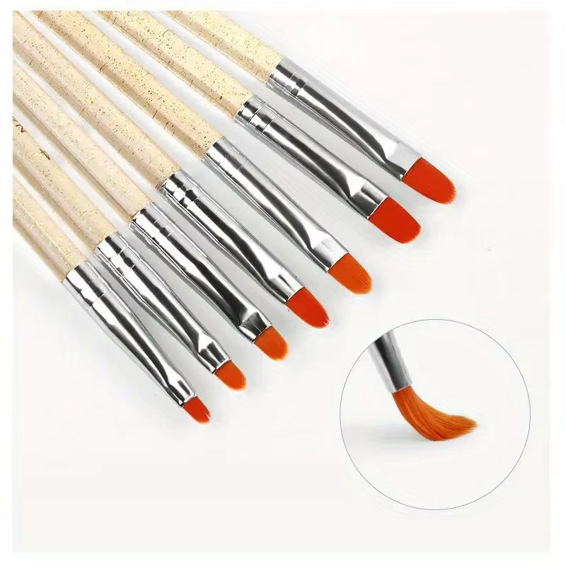7 pièces/ensemble Nylon cheveux UV Gel acrylique Nail Art constructeur brosse stylo stylos à dessin pour la conception des ongles fournitures pour les professionnels