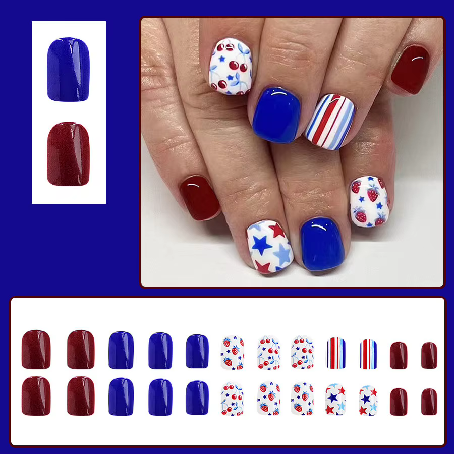 Faux ongles carrés courts pour femmes