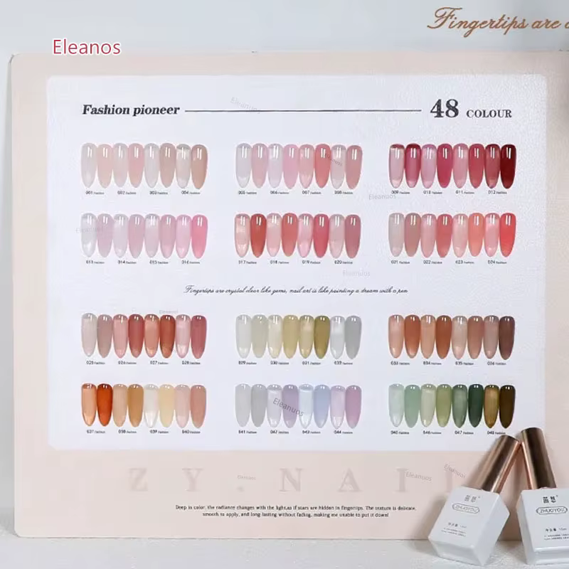 Eleanos crème glacée 48 pièces 15ML Gel de couleur UV translucide nu rose gelée Gel vernis à ongles sirop laiteux Gel