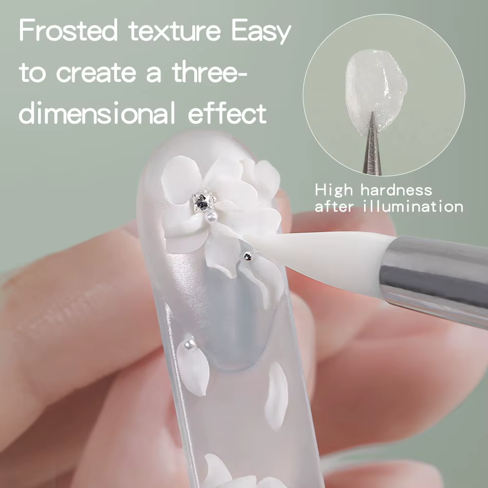 5ml 3D fleur Gel antiadhésif sculpture colle perle blanc Satin Nail Art bricolage