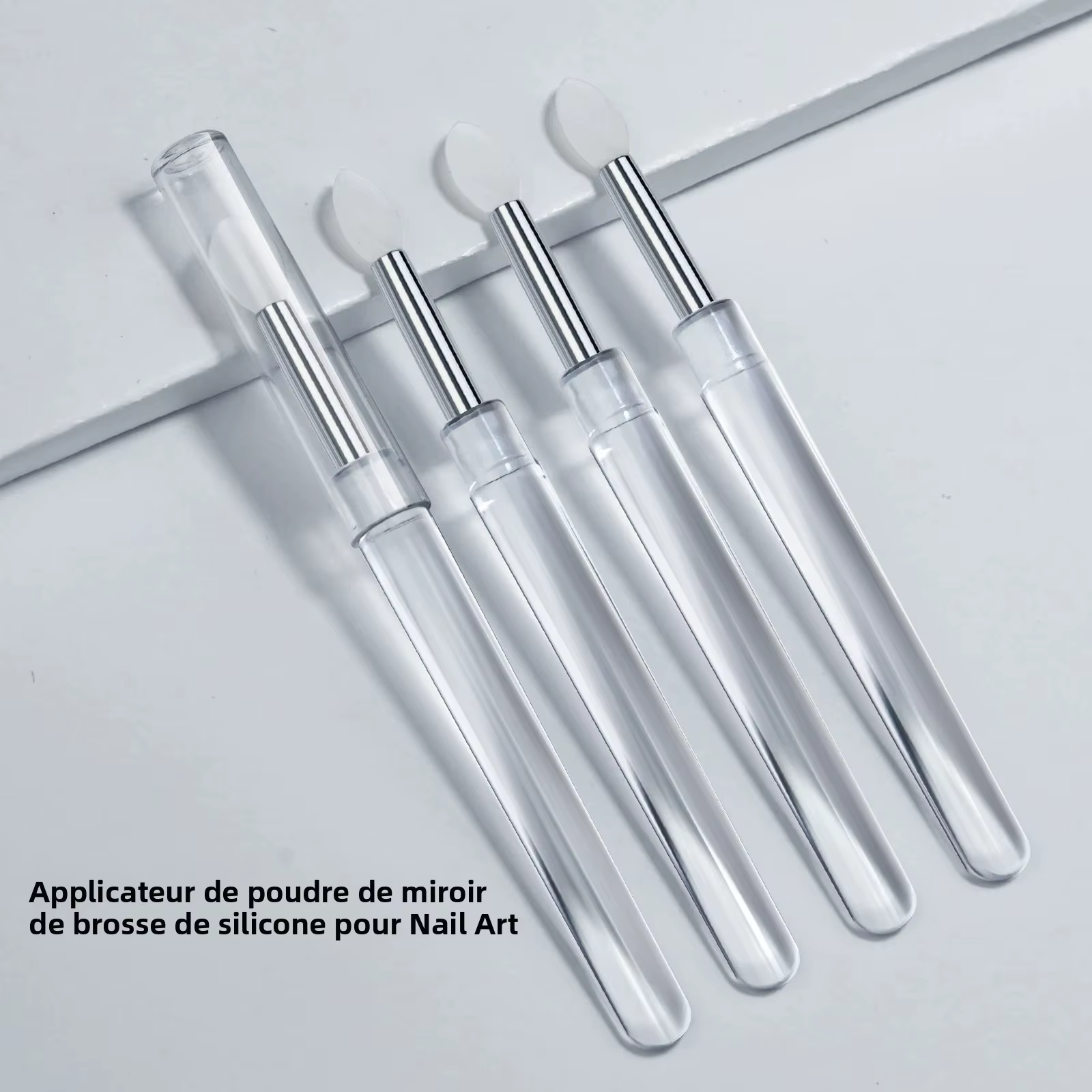 Brosse en Silicone transparente pour Nail Art