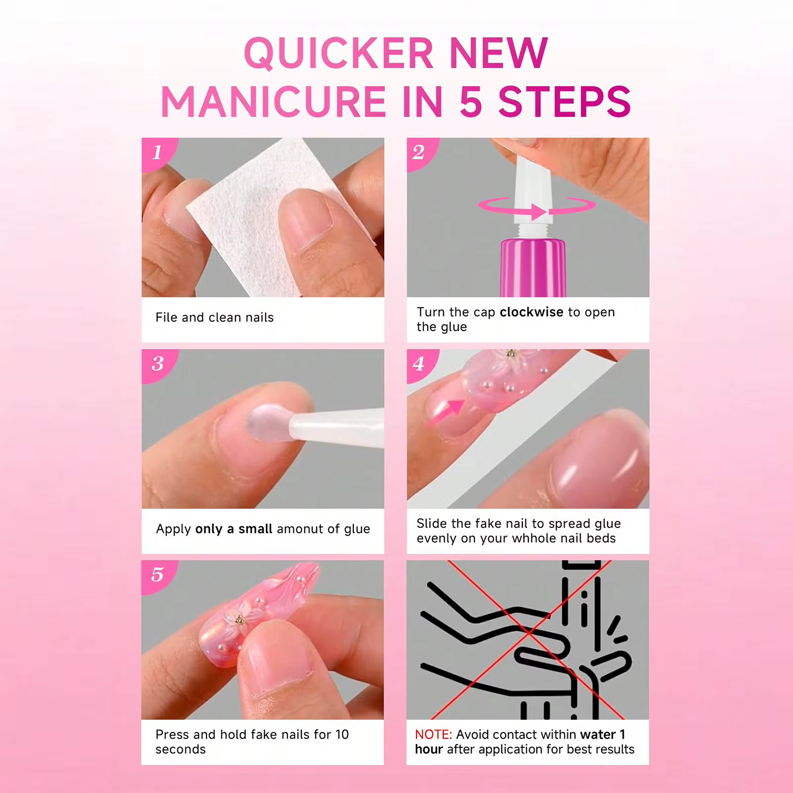 Colle à ongles 3 en 1 à séchage rapide