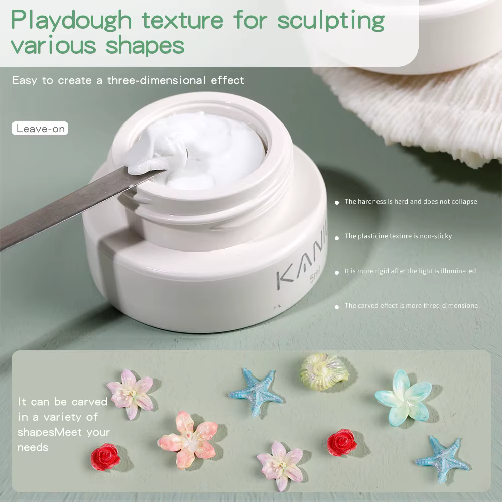5ml 3D fleur Gel antiadhésif sculpture colle perle blanc Satin Nail Art bricolage