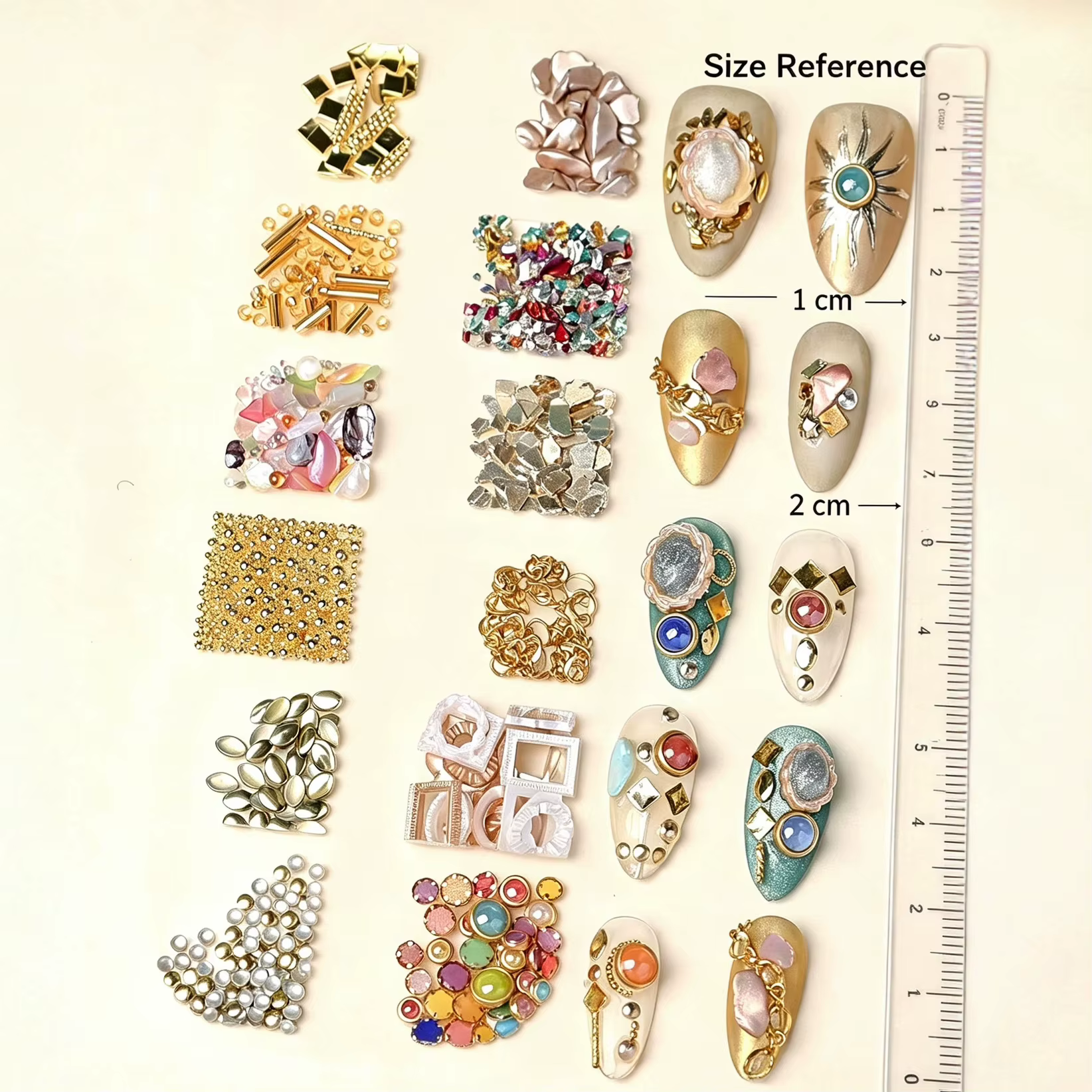 12 Grilles de Bijoux pour Ongles Style Rétro Mixte pour Décoration Artistique DIY