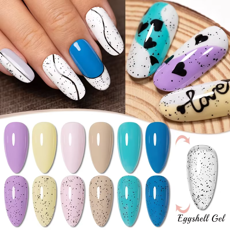 Verhéritage à ongles en gel coquille d'oeuf scintillant