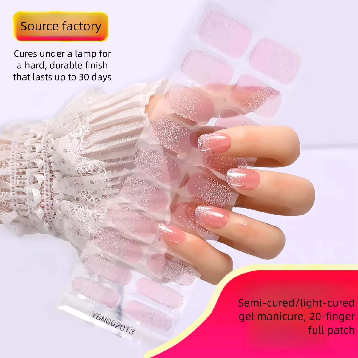 Autocollants pour ongles en gel semi-durci