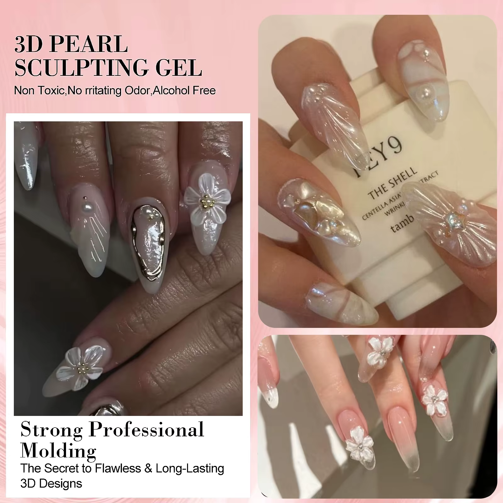 Vernis à ongles Gel blanc antiadhésif sculpté à la main
