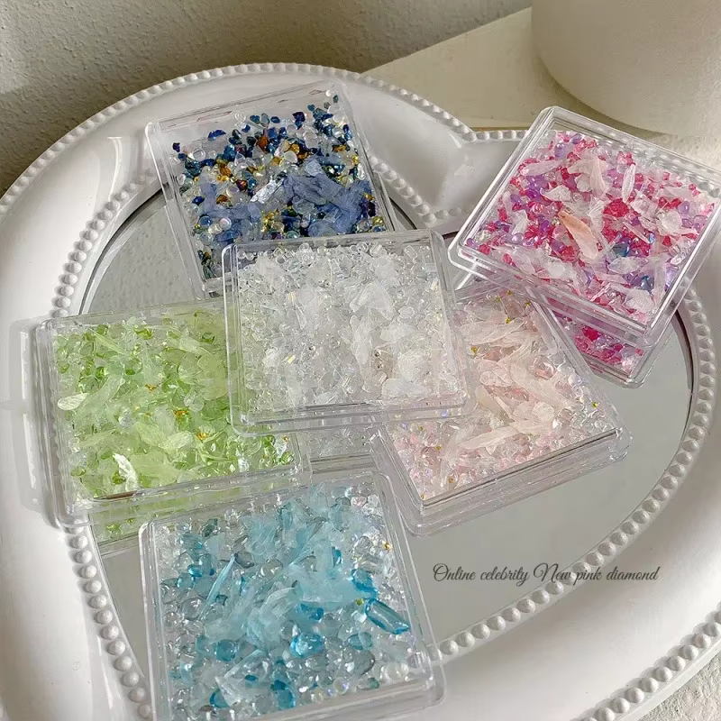 Flocons de coquille Aurora irréguliers 3D Nail Art