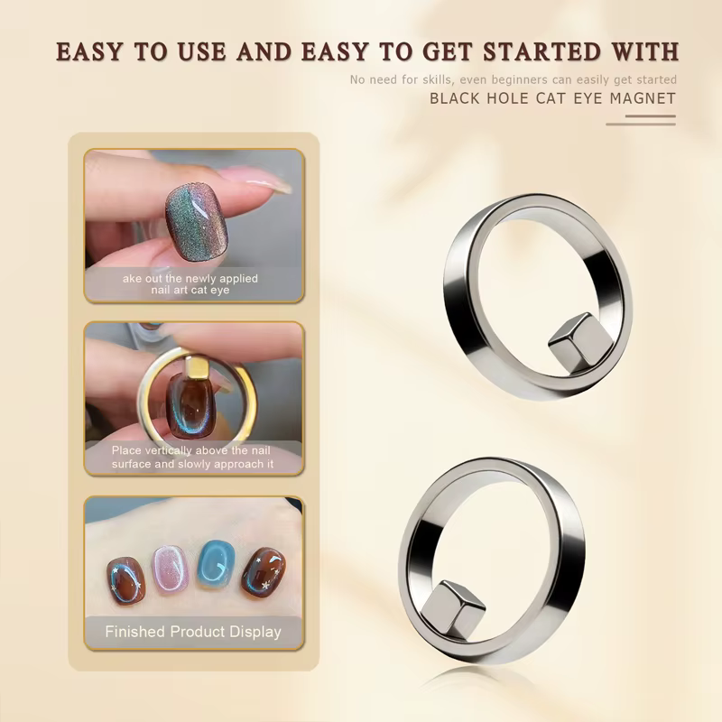 Nouvel aimant circulaire pour ongles effet œil de chat
