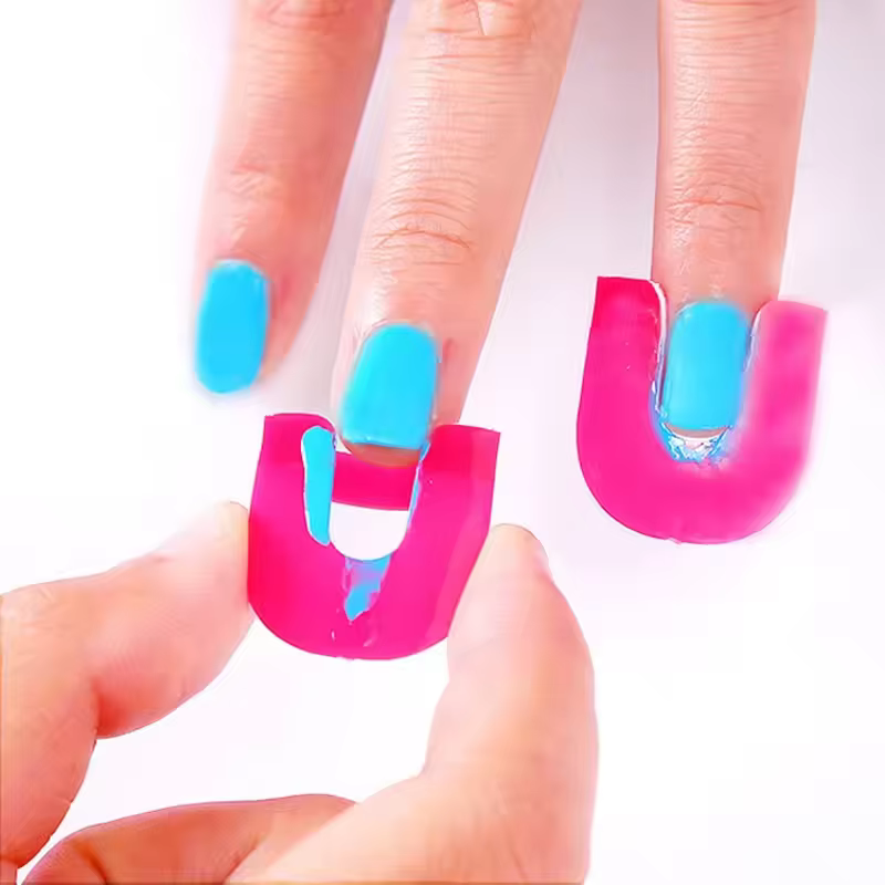 LINMANDA 26 pièces Protège-vernis à ongles en forme de U pour une application propre du vernis