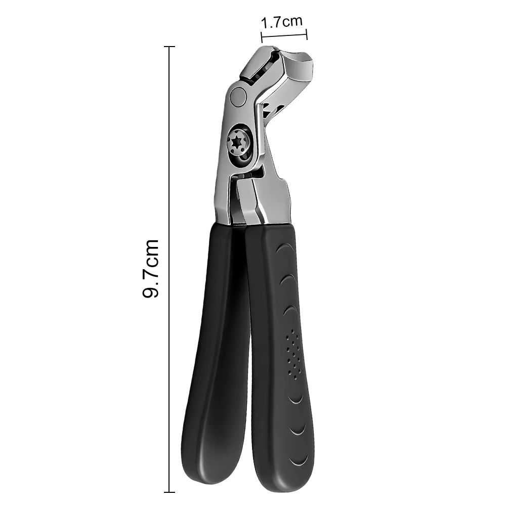 Coupe-ongles avec récupérateur, tête inclinée, pour ongles épais, ouverture large, pour ongles de pieds et de mains