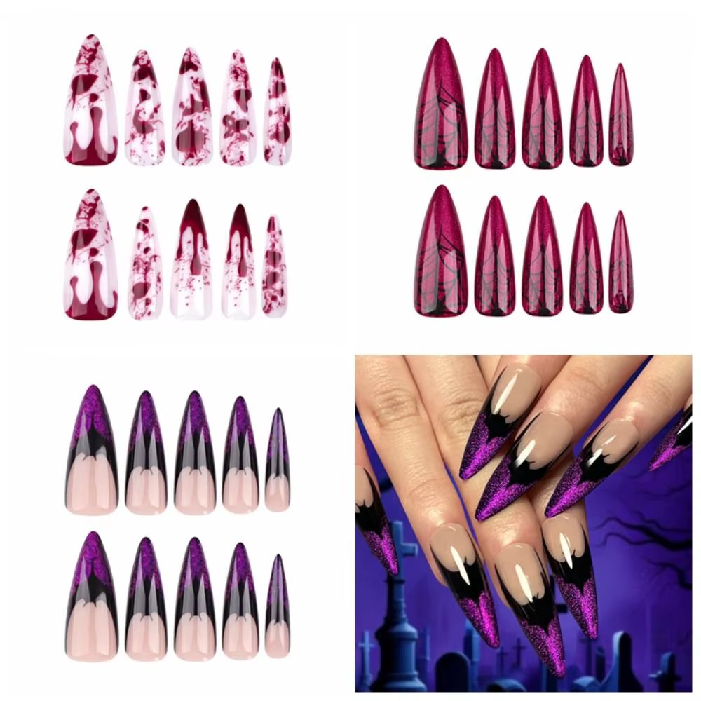Impact visuel Halloween presse sur ongles différents Styles atmosphère Festive