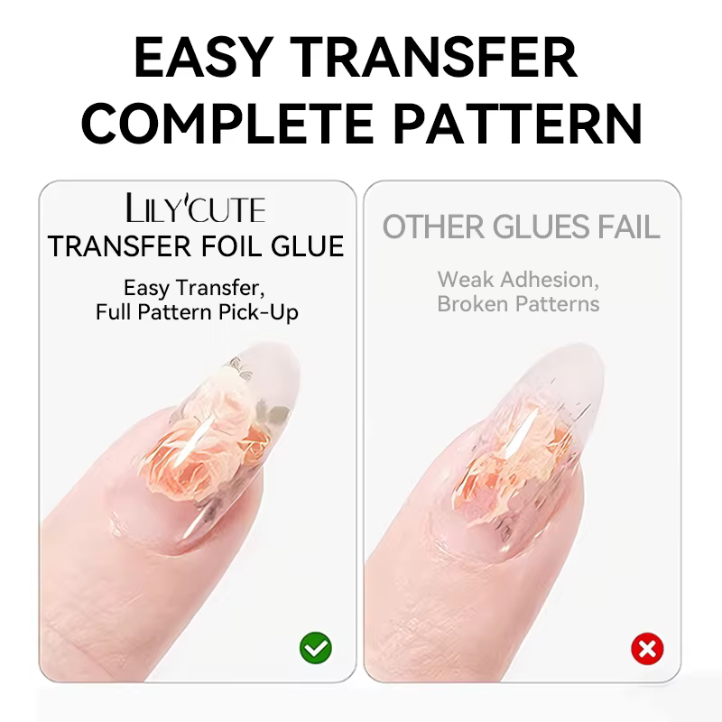 LILYCUTE 8ML feuille de transfert colle pour ongles étoilés vernis Semi-Permanant pour autocollant adhésif