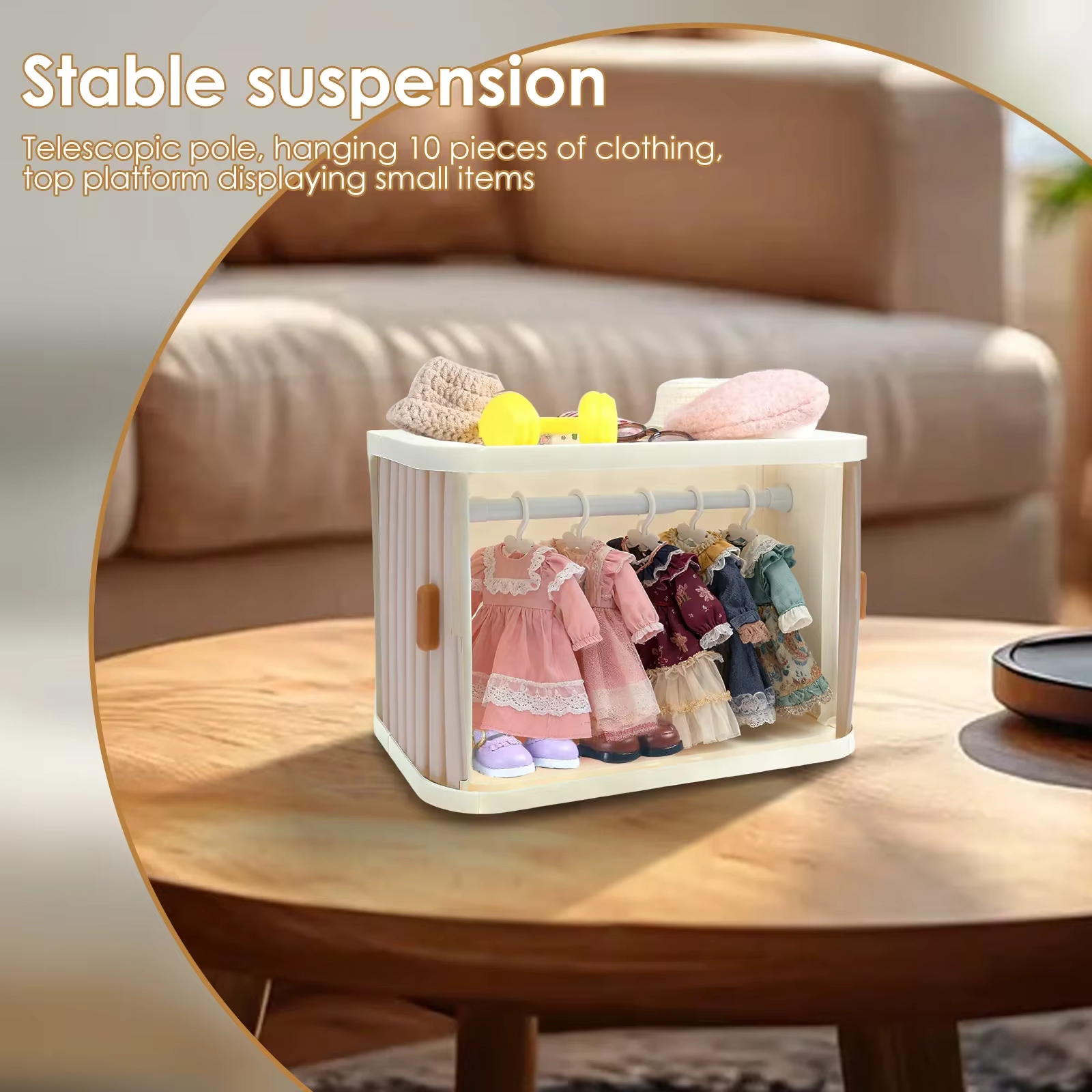 Armoire de poupée avec 10 cintres, meuble de dressing de princesse pour filles, cadeau jouet pour enfants Barbie