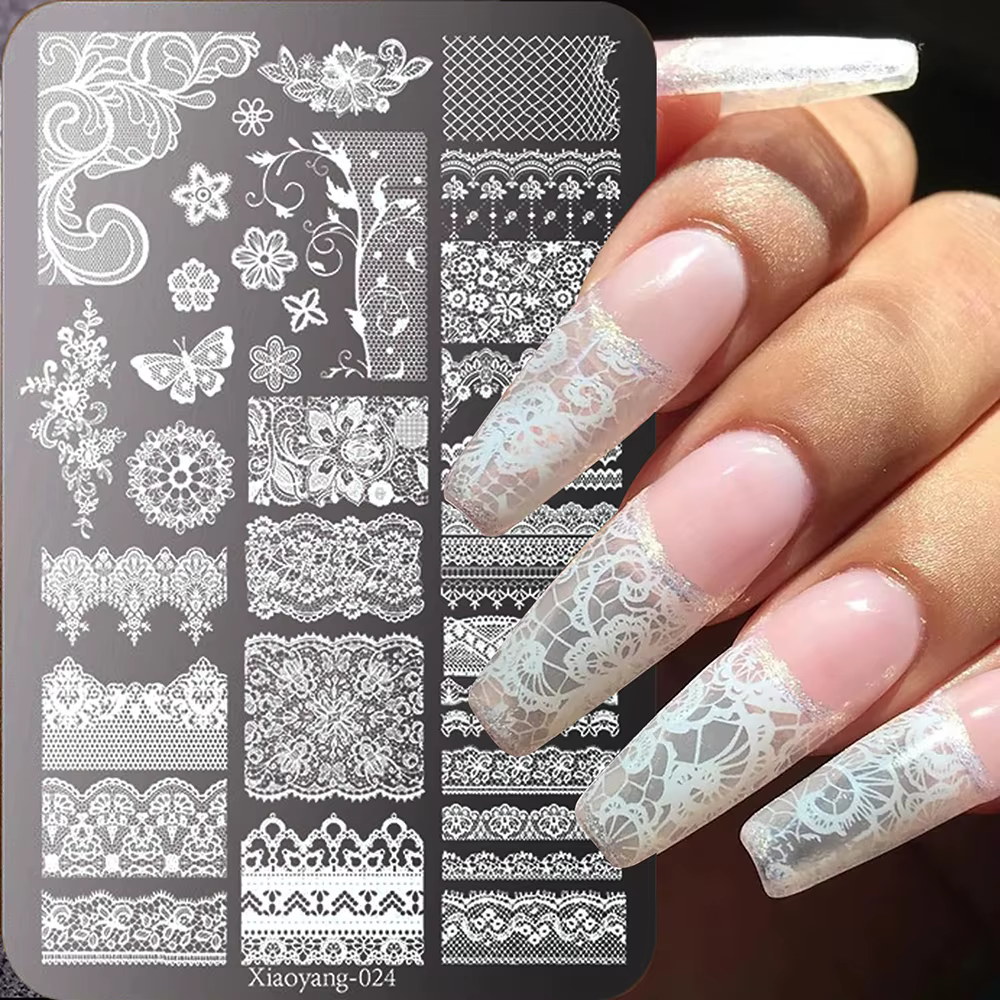Pochoir de Stamping Métallique pour Nail Art 14