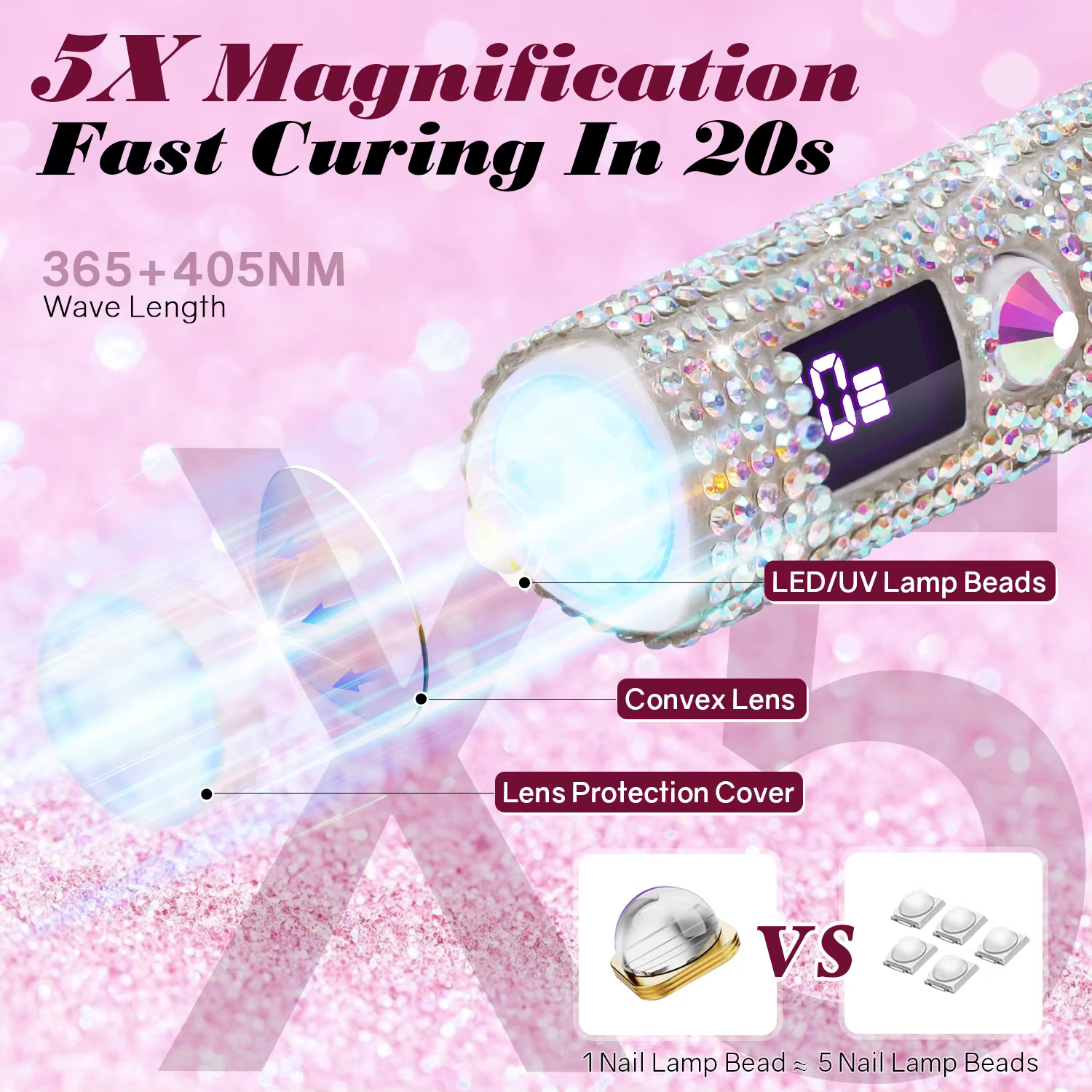 Lampe sèche-ongles portable UV/LED durcissement des ongles tout le vernis Gel outil d'art