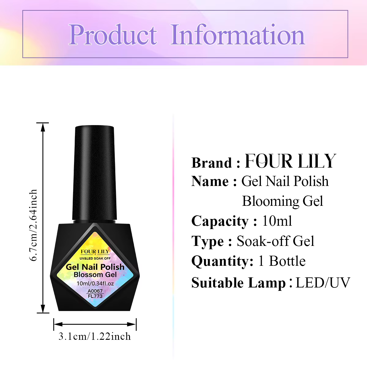Vernis à ongles en gel transparent Blossom 10 ml