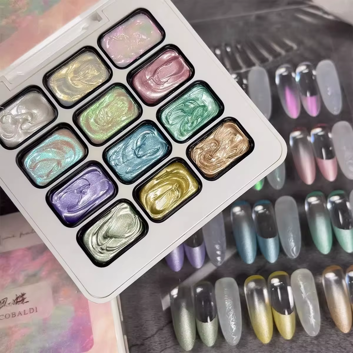 4 en 1 Satin Pat peinture Gel ongles 12 couleurs Semi Permanent tremper UV LED