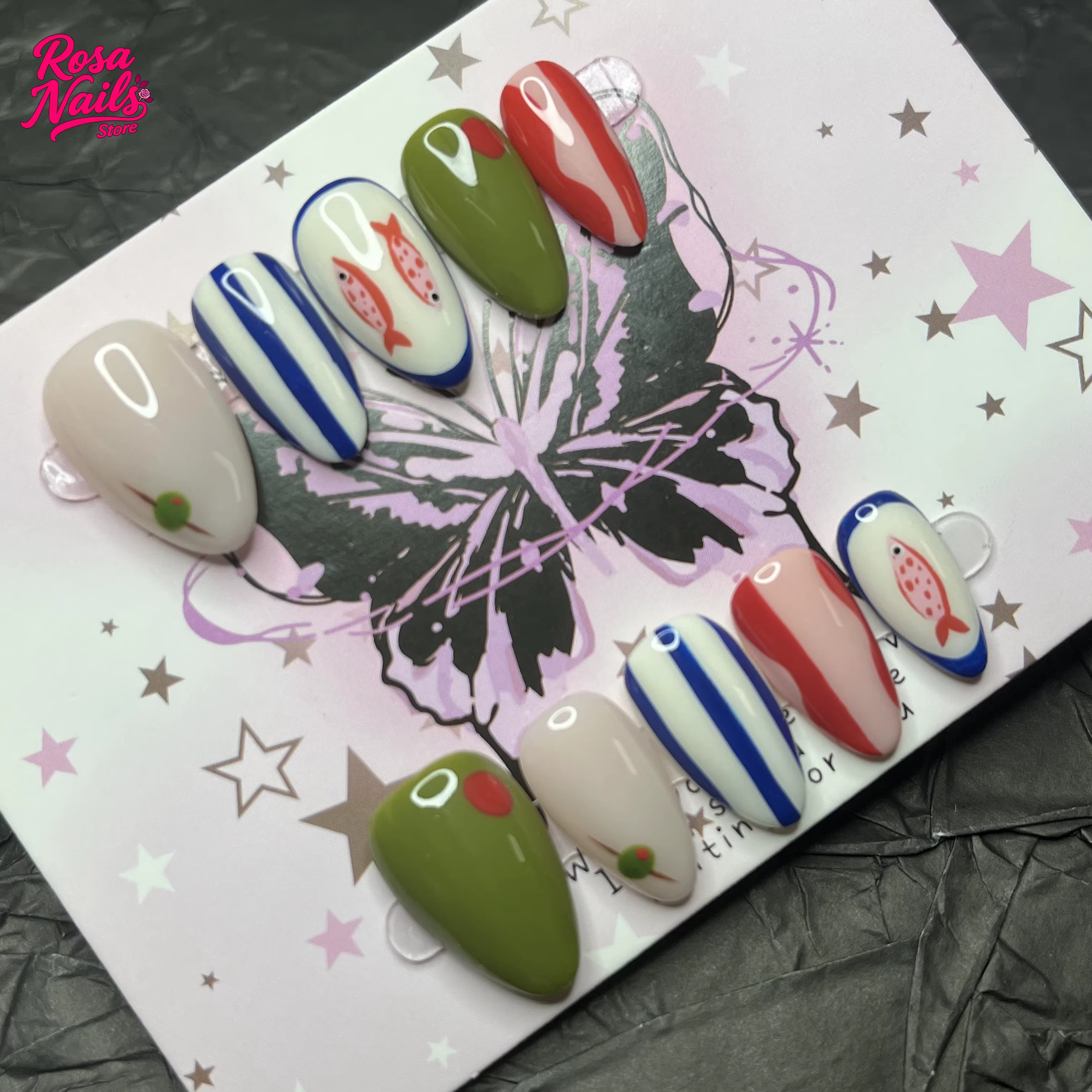 10 pièces presse à la main sur les ongles peints
