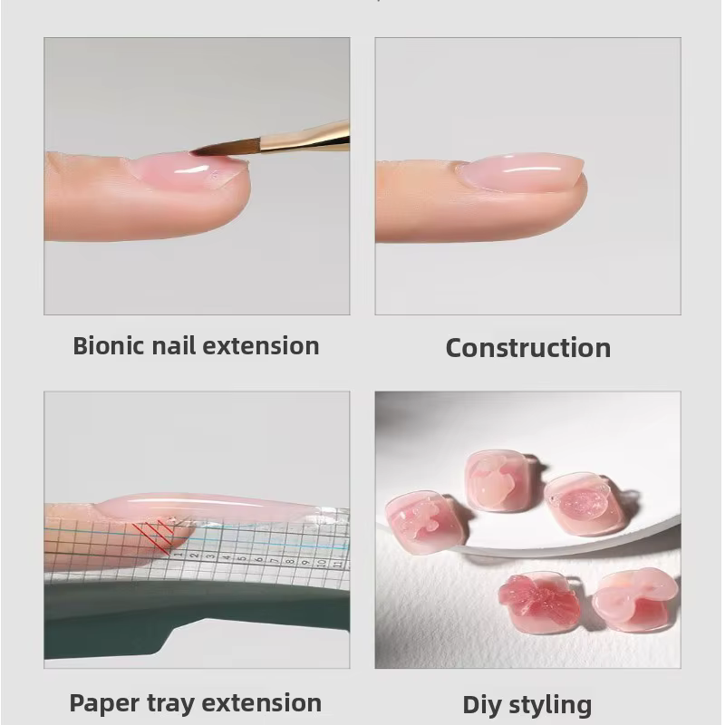 Nouveau Gel d'Extension pour Ongles 2026 50g Blanc Laiteux Polygel – Idéal pour Usage Professionnel en Salon – Plaque